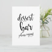 Dessert Bar Affordable Calligraphy Wedding Sign Einladung (Stehend Vorderseite)
