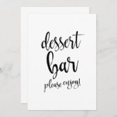 Dessert Bar Affordable Calligraphy Wedding Sign Einladung (Vorne/Hinten)
