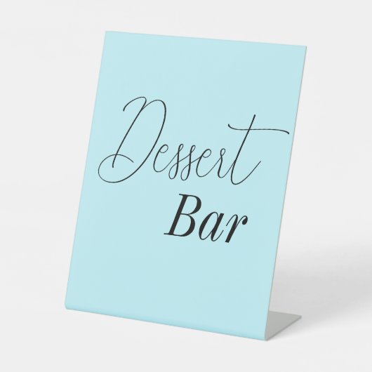Dessert Bar Blue Baby Dusche Hochzeit Sockelschild (Vorderseite)