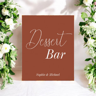 Dessert Bar Brown Wedding Terracotta Poster
