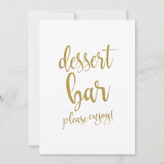 Dessert Bar Gold Glitzer Erschwingliches Hochzeits Einladung (Vorderseite)