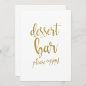 Dessert Bar Gold Glitzer Erschwingliches Hochzeits Einladung (Vorne/Hinten)