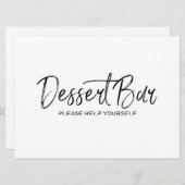 "Dessert Bar" Hochzeitszeichen | Stilvolle Handsch Einladung (Vorne/Hinten)