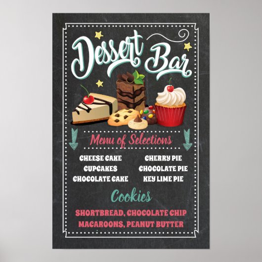Dessert Bar Menu Party Signatur Poster (Vorne)