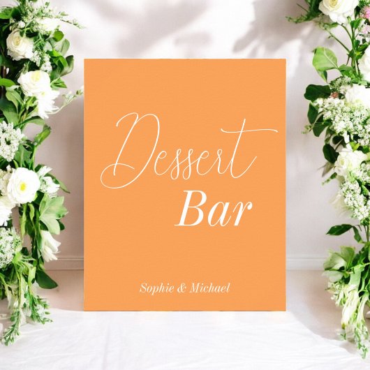 Dessert Bar Orange Babydusche Hochzeit Poster