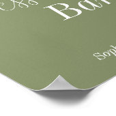 Dessert Bar Sage Green Baby Dusche Hochzeit Poster (Ecke)