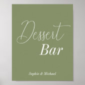 Dessert Bar Sage Green Baby Dusche Hochzeit Poster (Vorne)