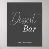 Dessert Bar Schwarz-weiß Wedding Poster (Vorne)
