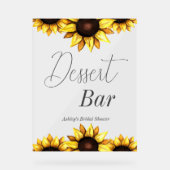 Dessert Bar Sonnenblumen Hochzeit Brautparty Acrylschild (Vorderseite)