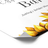 Dessert Bar Sonnenblumen Hochzeit Brautparty Poster (Ecke)