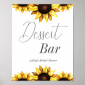 Dessert Bar Sonnenblumen Hochzeit Brautparty Poster (Vorne)