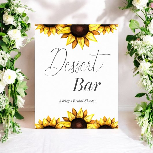 Dessert Bar Sonnenblumen Hochzeit Brautparty Poster