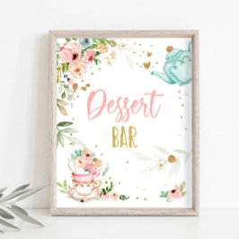 Dessert Bar Tea Party Baby Brewing Baby Shower Poster