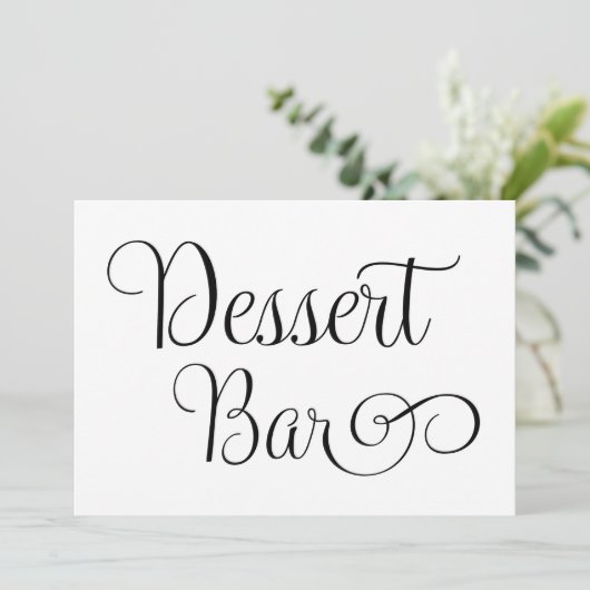 Dessert Bar Wedding Sign Einladung (Stehend Vorderseite)