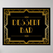 Dessert Bar Wedding Sign | Gatsby Art Deco Poster (Vorne)