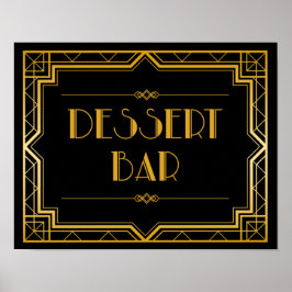 Dessert Bar Wedding Sign | Gatsby Art Deco Poster