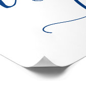 Dessert Bar Wedding Sign in Navy Blue Calligraphy Poster (Ecke)