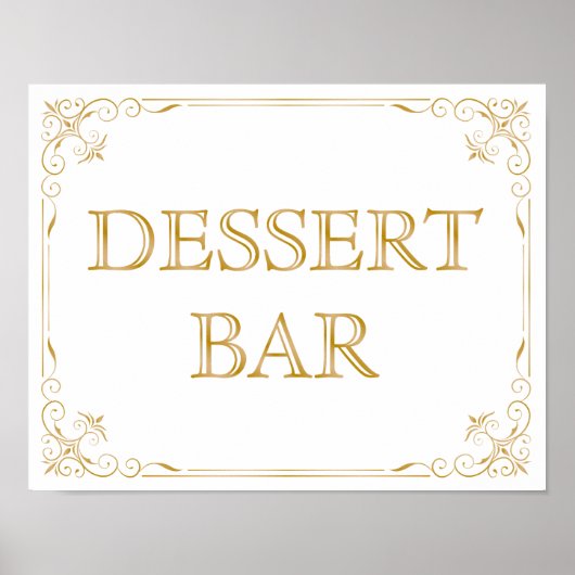 Dessert Bar Wedding Sign | Moderne Kalligrafie Poster (Vorne)