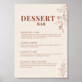 Dessert Bar Wedding Sign Poster (Vorne)