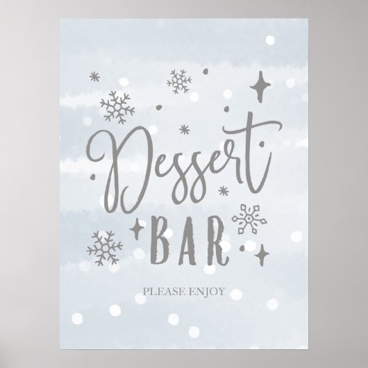 Dessert Bar Winter Baby Dusche Süßigkeiten Tafelsc Poster (Vorne)