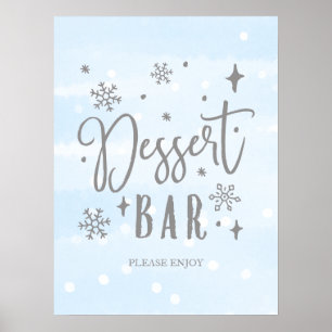 Dessert Bar Winter Baby Dusche Süßigkeiten Tafelsc Poster