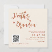 Dessert Boho QR Code Wedding Square Einladung (Vorderseite)