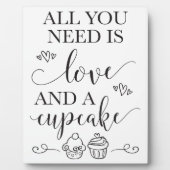 Dessert Cupcake Hochzeit mit Easel signieren Fotoplatte (Vorderseite)