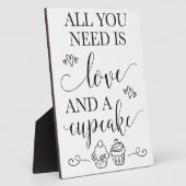 Dessert Cupcake Hochzeit mit Easel signieren Fotoplatte (Seite)