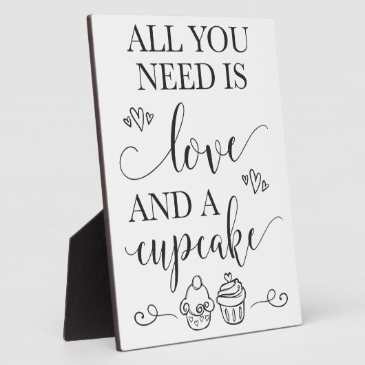 Dessert Cupcake Hochzeit mit Easel signieren Fotoplatte (Seite)