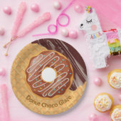 Dessert, Donut Choco-Glasur, geschmolzene Schokola Pappteller (Party)