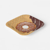 Dessert, Donut Schokoglasur, Schokolade geschmolze Pappteller (Gewinkelt)