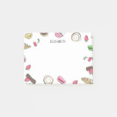 Dessert Doodles | INDIVIDUELLE NAME Post-it Klebezettel (Vorderseite)
