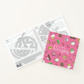 Dessert Doodles Pink Backwaren Rezepte | Name Notizblock (Innenseite)