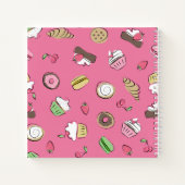 Dessert Doodles Pink Backwaren Rezepte | Name Notizblock (Rückseite)