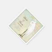 Dessert Empfang Napkin Great Egret Coastal Beach Serviette (Ecke)