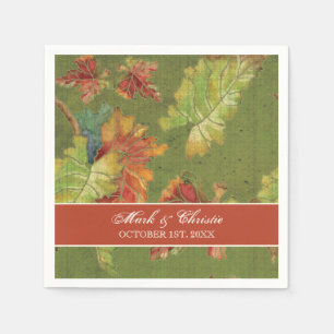 Dessert Empfang Napkins Herbst Fall Trauben Blätte Serviette