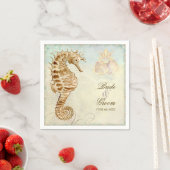 Dessert Empfang Napkins Sea Horse Coastal Beach Serviette (Beispiel)