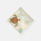 Dessert Empfang Napkins Sea Turtle Ocean Beach Serviette (Ecke)