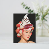 Dessert Frau Postkarte (Stehend Vorderseite)
