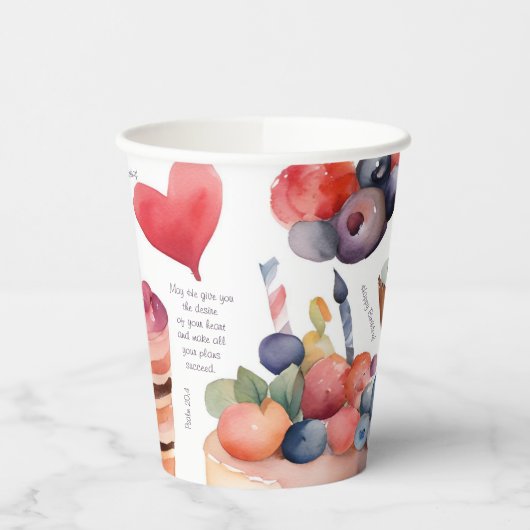 Dessert Geburtstag | Mehrfarbigkeit Pappbecher (Links)