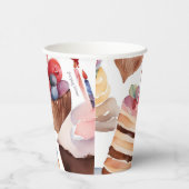 Dessert Geburtstag | Mehrfarbigkeit Pappbecher (Rechts)