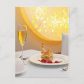 Dessert im Restaurant Postkarte (Vorderseite)