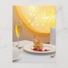 Dessert im Restaurant Postkarte