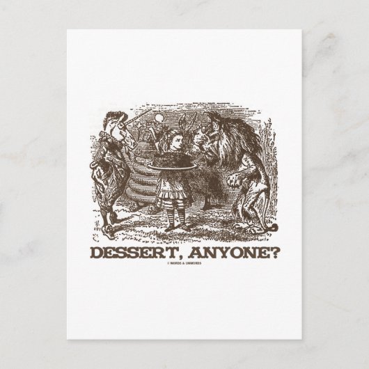 Dessert, jemand? (Unicorn Alice Lion Wonderland) Postkarte (Vorderseite)