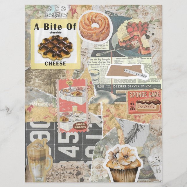 Dessert & Kaffee Vintage Ephemera Decoupage (Vorderseite)