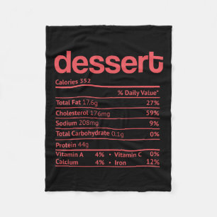 Dessert Nutrition Fact Funny Erntedank Christma Fleecedecke