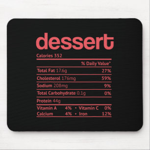 Dessert Nutrition Fact Funny Erntedank Christma Mousepad