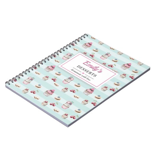 Dessert Rezept Book Baker Koch Cook Blank Notebook Notizblock (Linke Seite)
