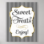 Dessert Sign Black Gold Sweet Leckereien Poster (Vorne)