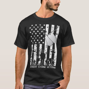 Dessert Storm Veteran American Flag Military Army T-Shirt